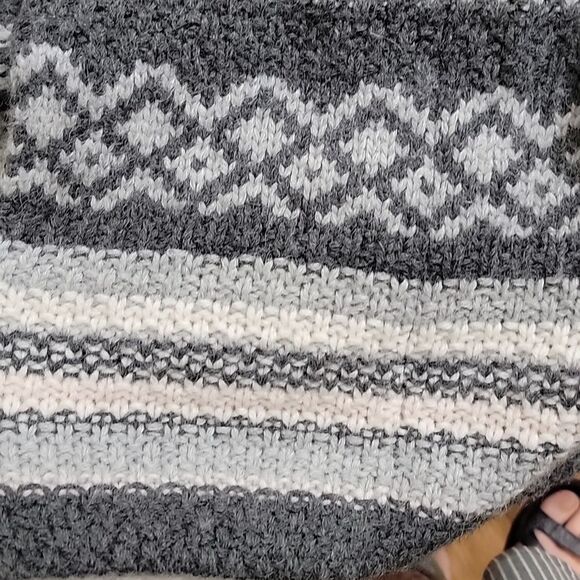 Cynthia Rowley Chunky fair isle knit wool alpaca blend‎ thick hooded duster sz M - Picture 8 of 10